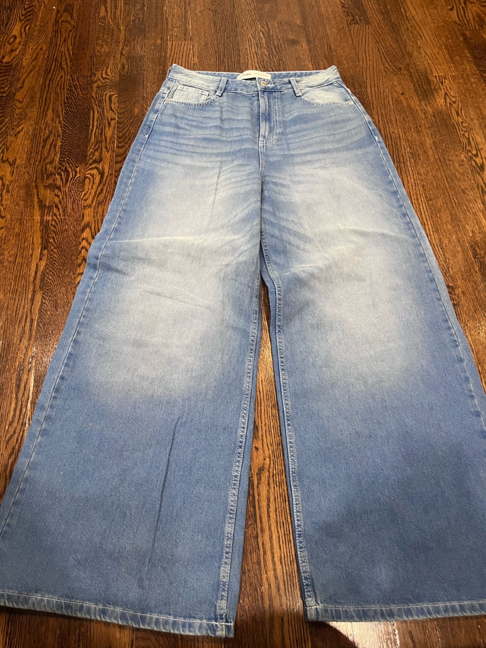 Bershka Light Blue Straight Fit Men's Jeans